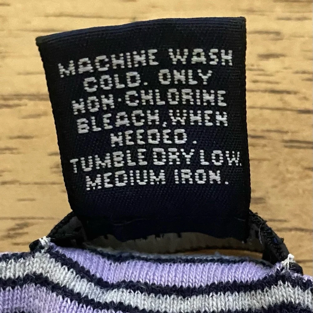 Ralph Lauren Girls’ Sz 6‎ Purple/Black Striped Long Sleeve Cotton Shirt